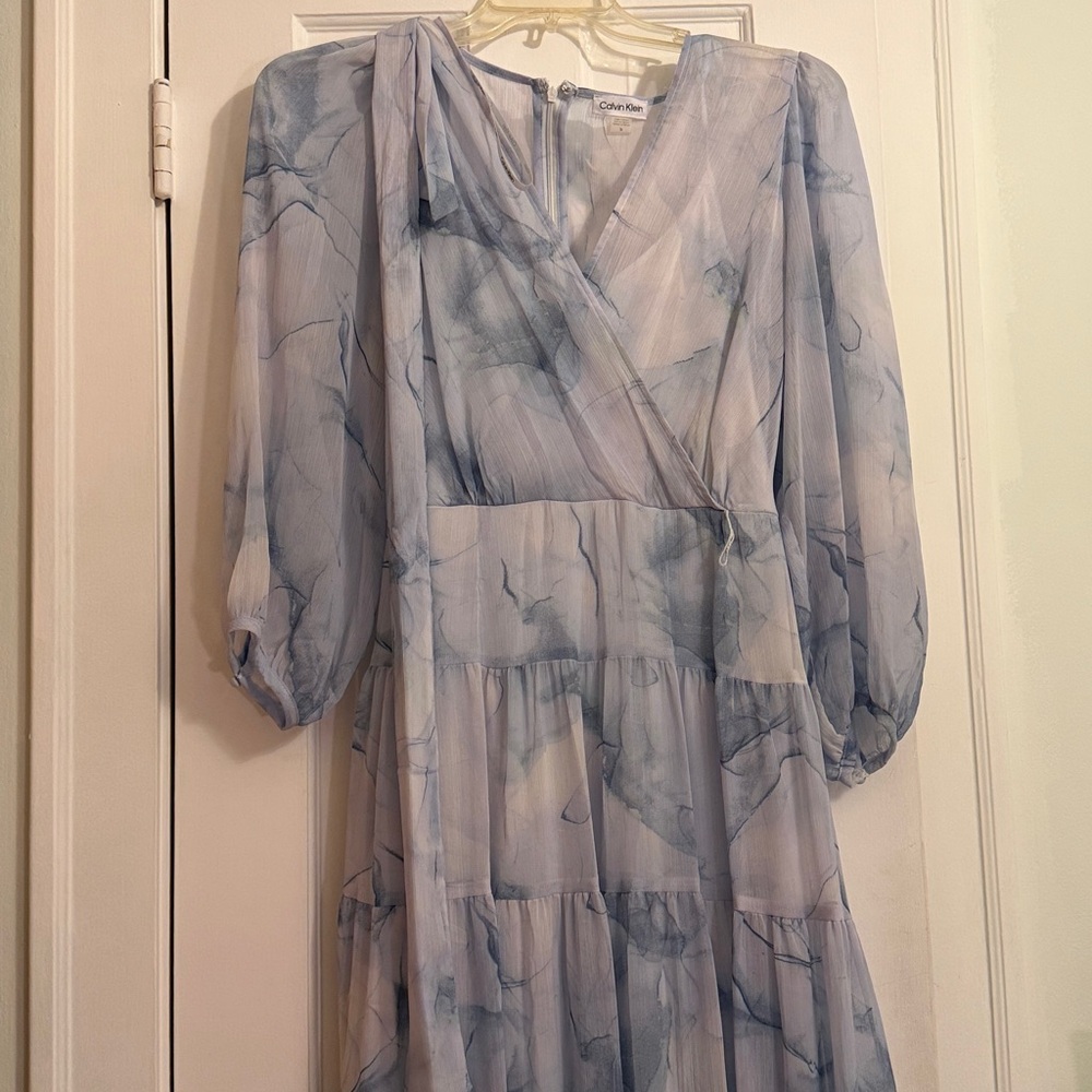 Calvin Klein Light Blue Marble Dress